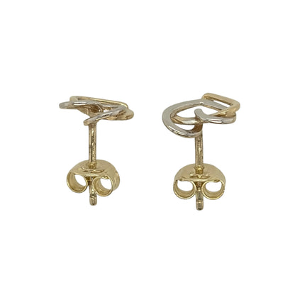 9ct Gold Double Heart Stud Earrings