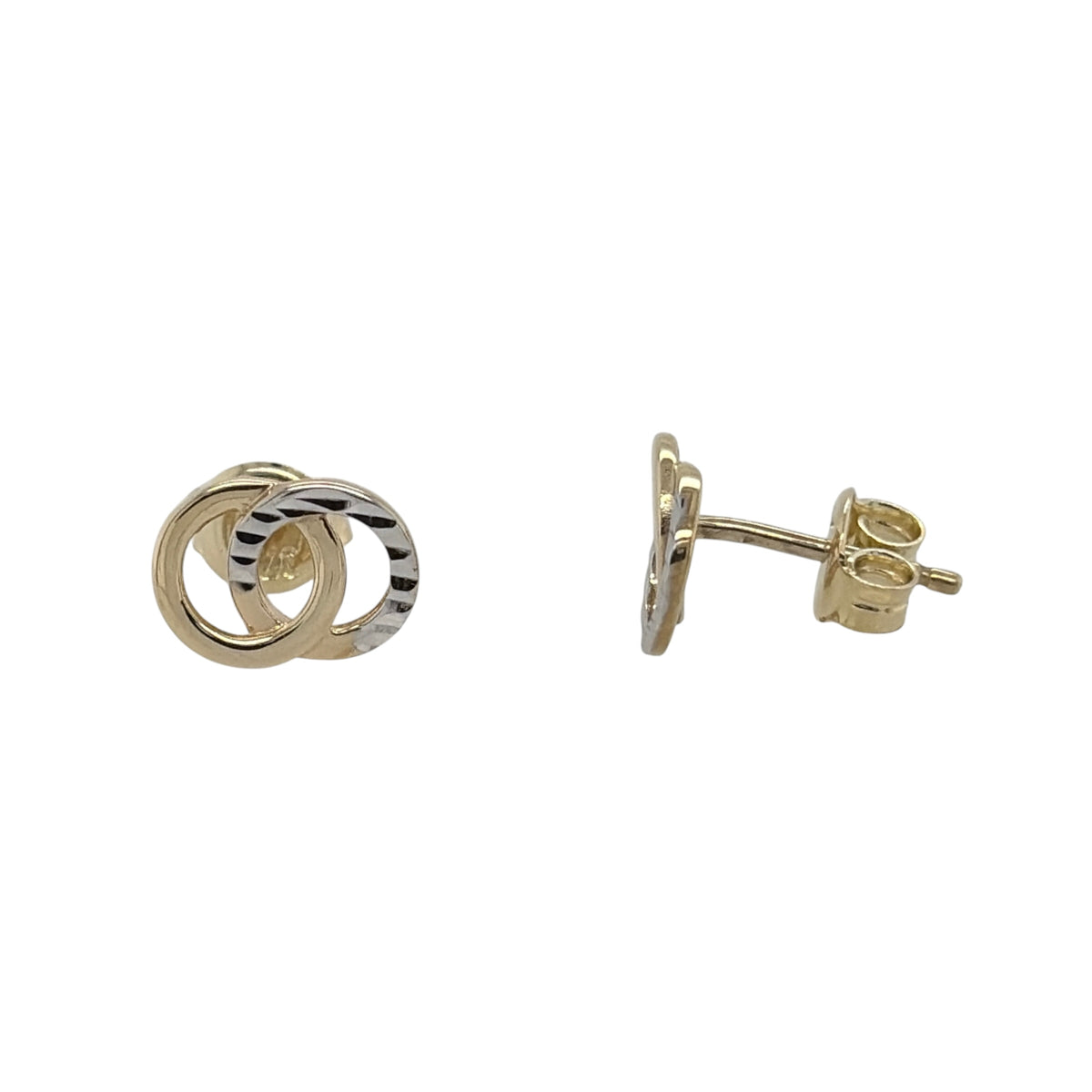 9ct Gold Double Circle Stud Earrings