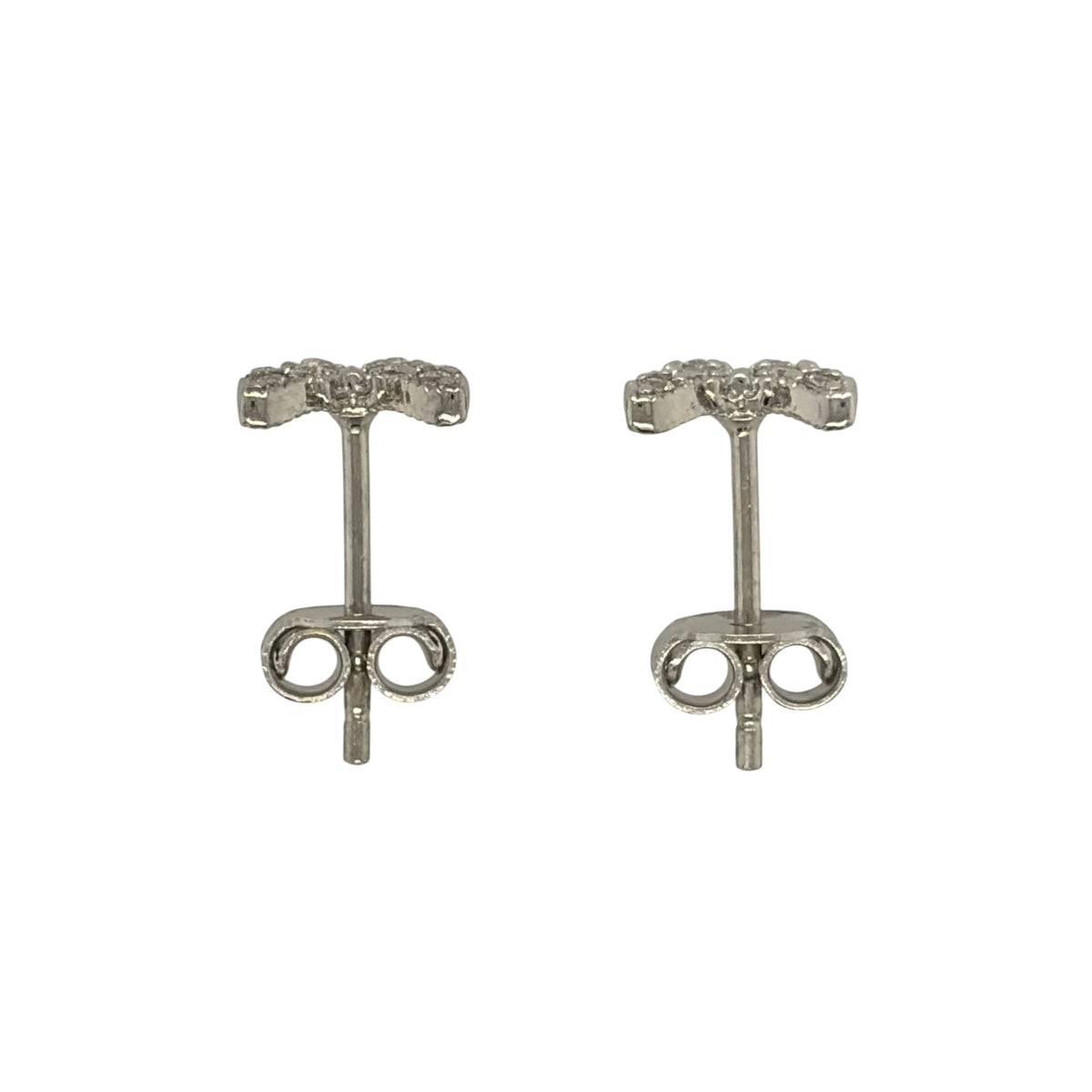 9ct White Gold & Cubic Zirconia Butterfly Stud Earrings