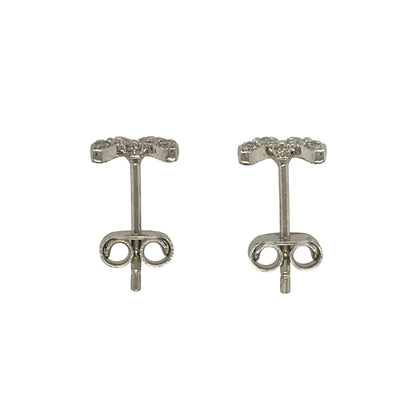 9ct White Gold & Cubic Zirconia Butterfly Stud Earrings