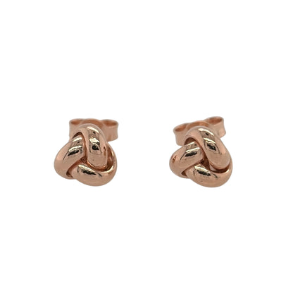 New 9ct Rose Gold Knot Stud Earrings with the weight 0.50 grams and the face of the studs are 5mm diameter