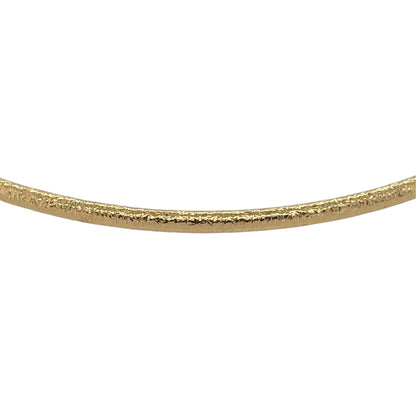 New 9ct Yellow Gold Textured Bangle with the weight 1.30 grams and diameter 6.5cm