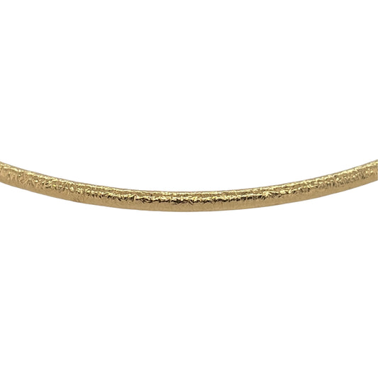 New 9ct Yellow Gold Textured Bangle with the weight 1.30 grams and diameter 6.5cm