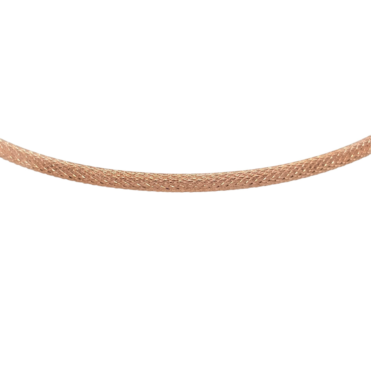 New 9ct Rose Gold Textured Bangle with the weight 1.50 grams and diameter 6.5cm