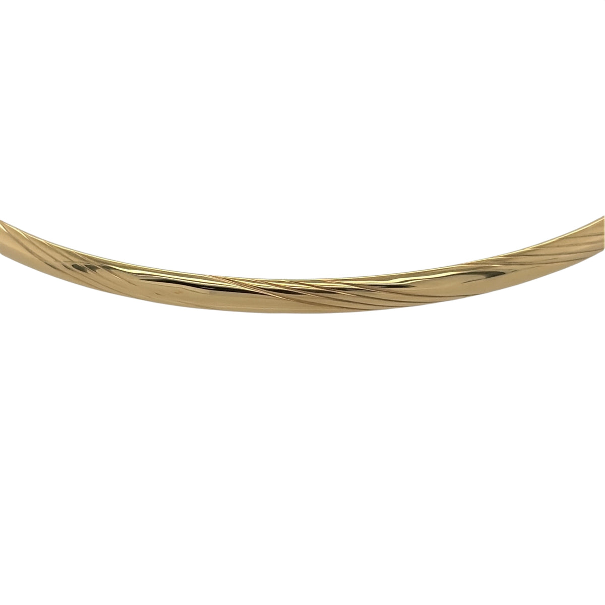 New 9ct Yellow Gold Twist Patterned Bangle with the weight 1.60 grams and diameter 6.5cm