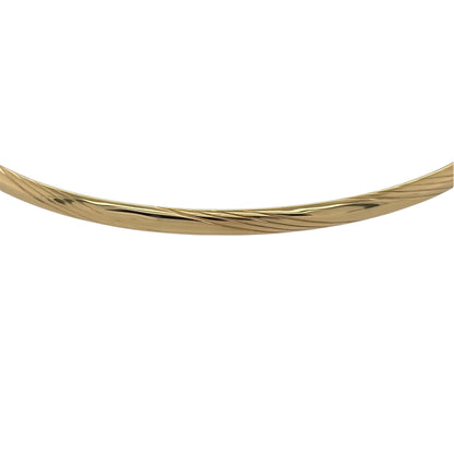 New 9ct Yellow Gold Twist Patterned Bangle with the weight 1.60 grams and diameter 6.5cm