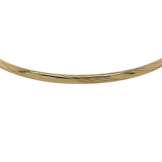 New 9ct Yellow Gold Twist Patterned Bangle with the weight 1.60 grams and diameter 6.5cm