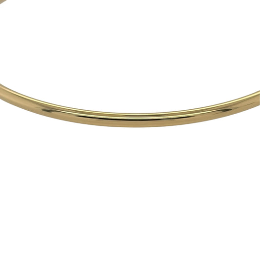New 9ct Yellow Gold Plain Bangle with the weight 1.75 grams and diameter 6.5cm