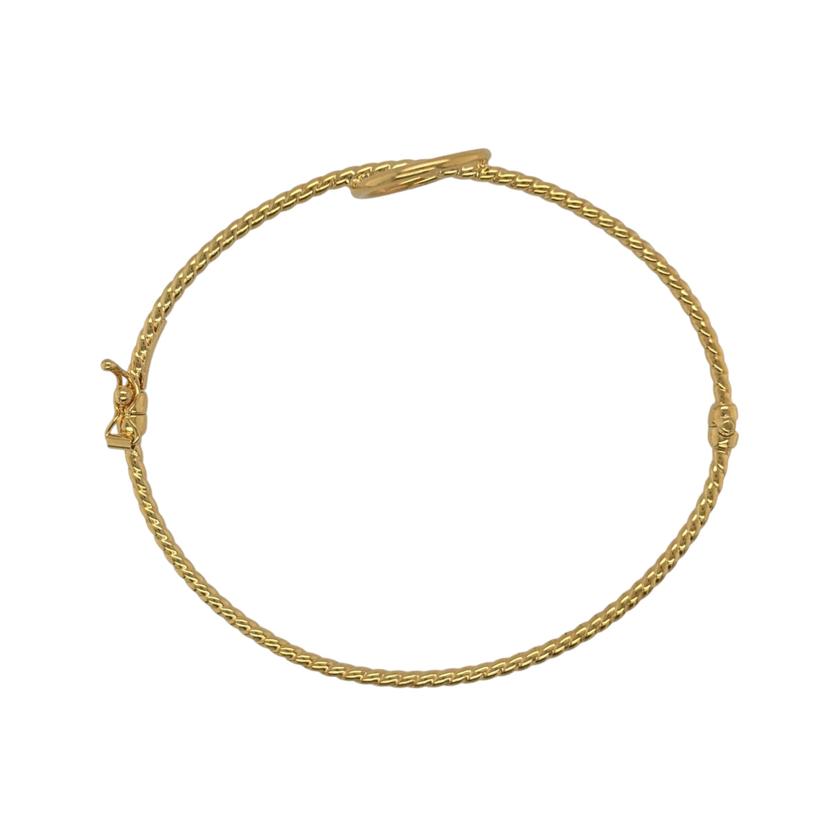 9ct Gold Circle Twist Hinged Bangle