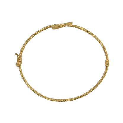 9ct Gold Circle Twist Hinged Bangle