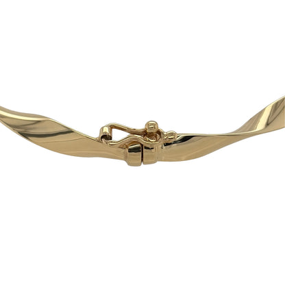 New 9ct Yellow Gold Twisted Bangle with the weight 3 grams and diameter 6.5cm