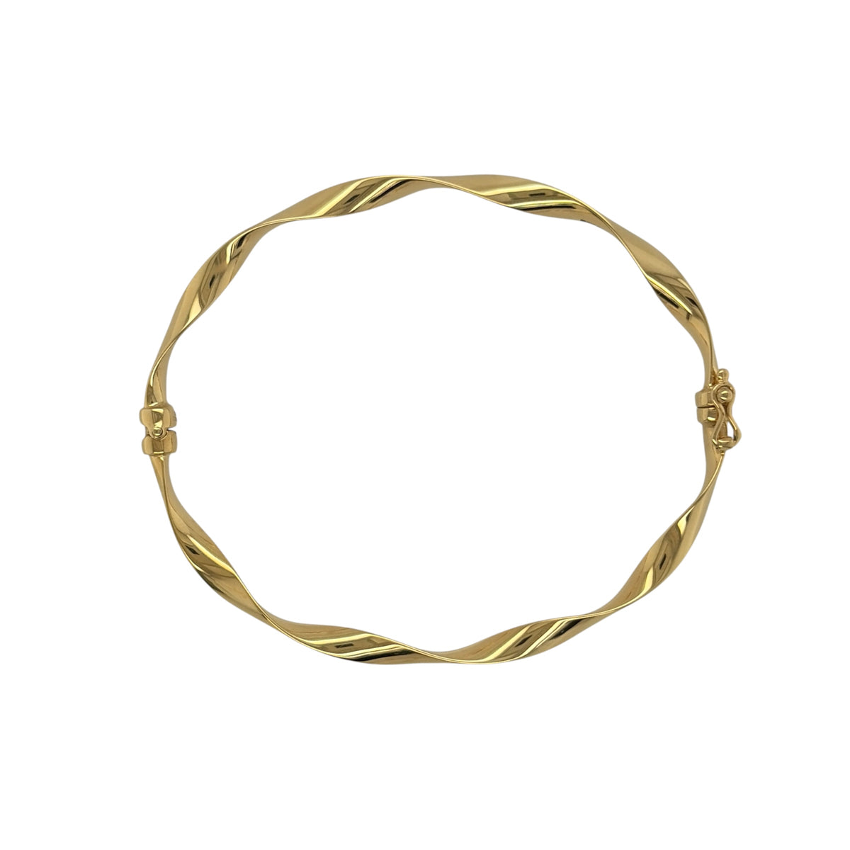 9ct Gold Twisted Hinged Bangle