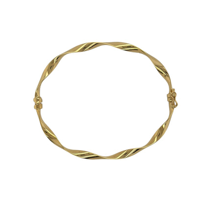 9ct Gold Twisted Hinged Bangle