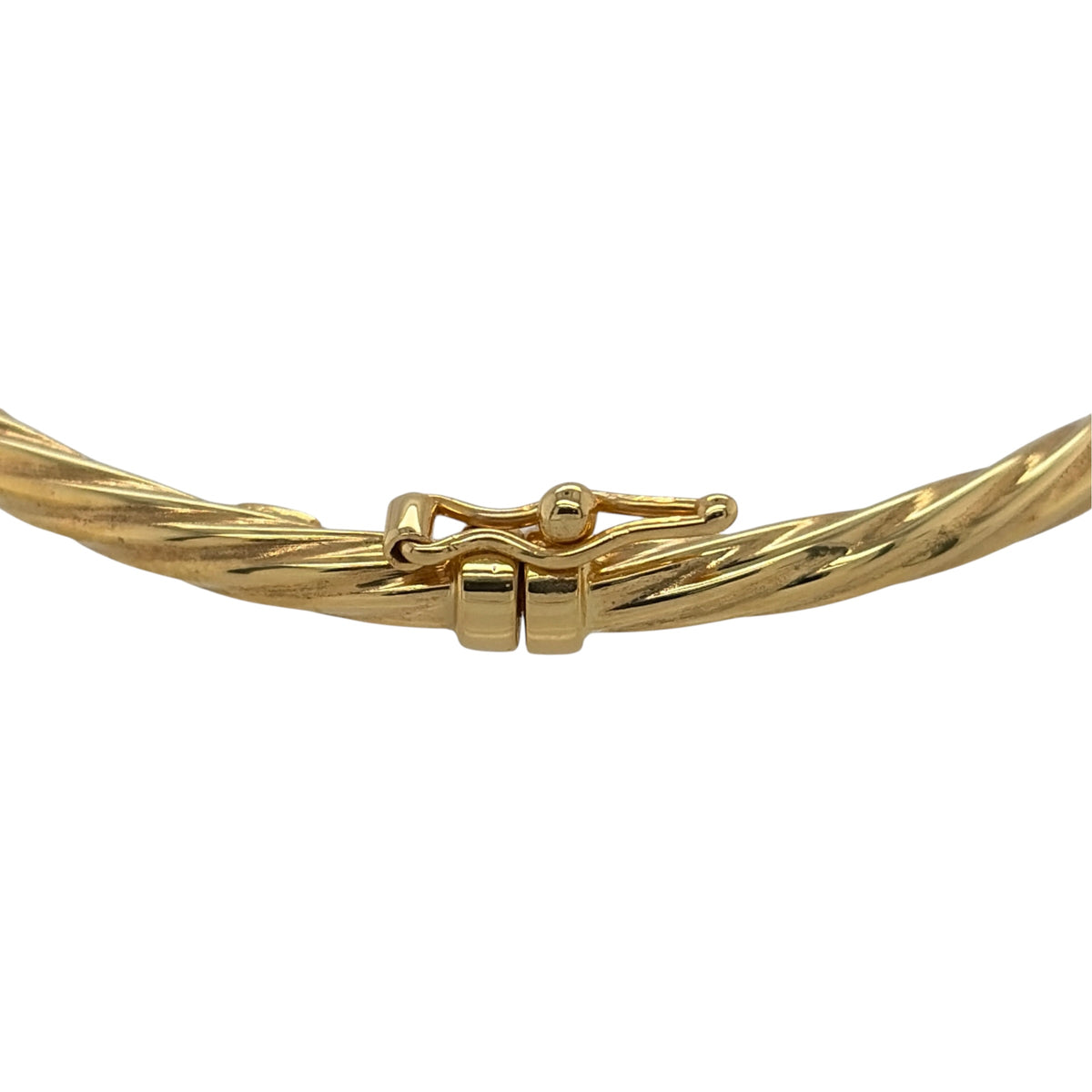 New 9ct Yellow Gold Twisted Bangle with the weight 3.20 grams and diameter 6.5cm