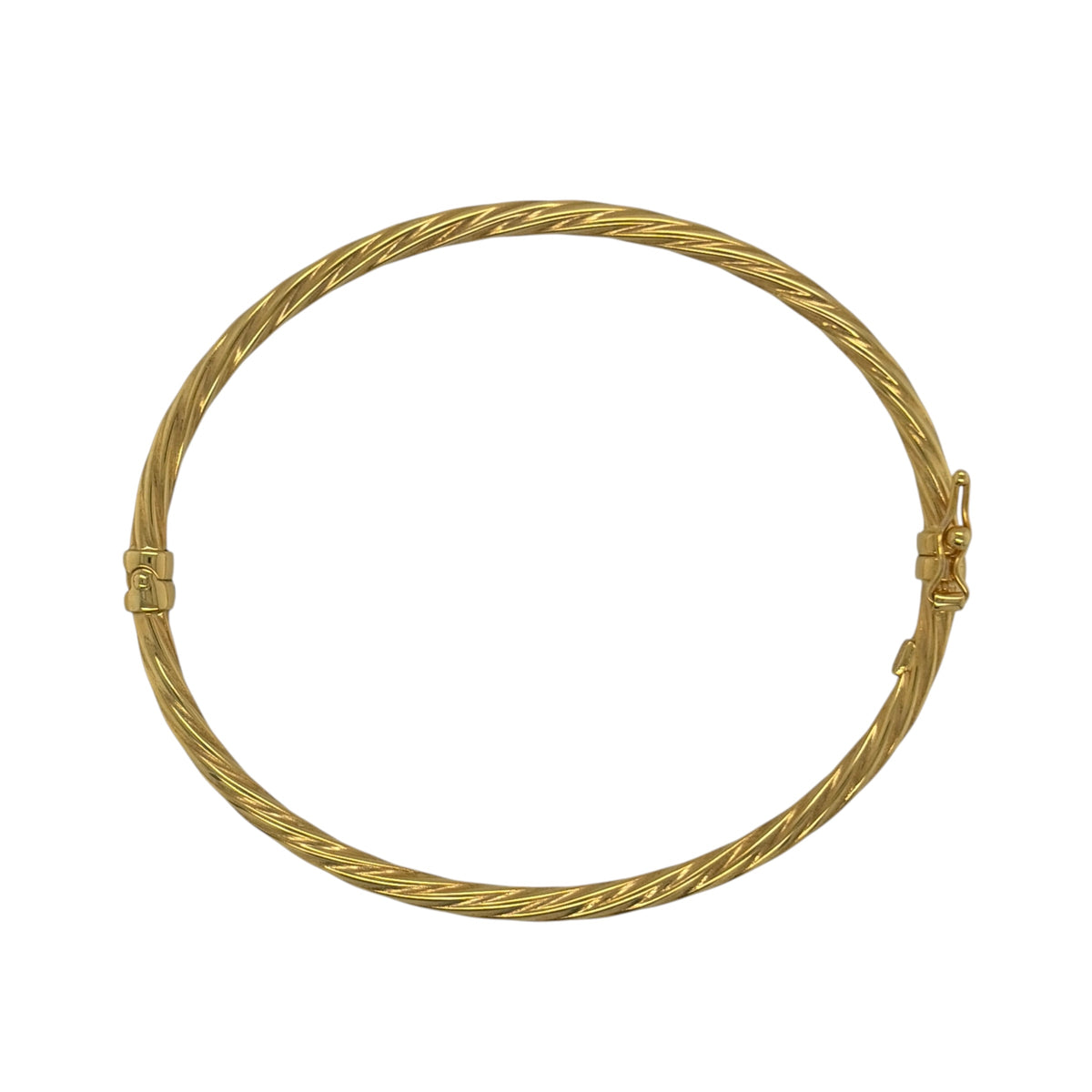 9ct Gold Twisted Hinged Bangle