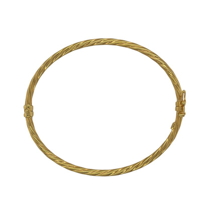 9ct Gold Twisted Hinged Bangle