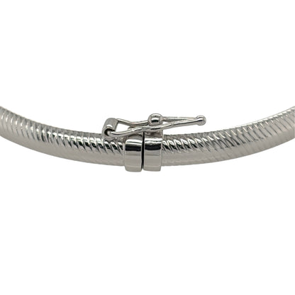 9ct White Gold Textured Hinged Bangle