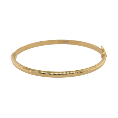 9ct Gold Textured Hinged Bangle