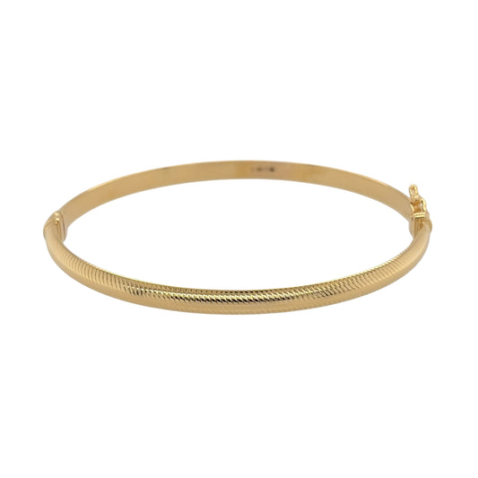 9ct Gold Textured Hinged Bangle