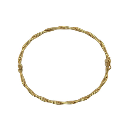 9ct Gold Infinity Twisted Hinged Bangle