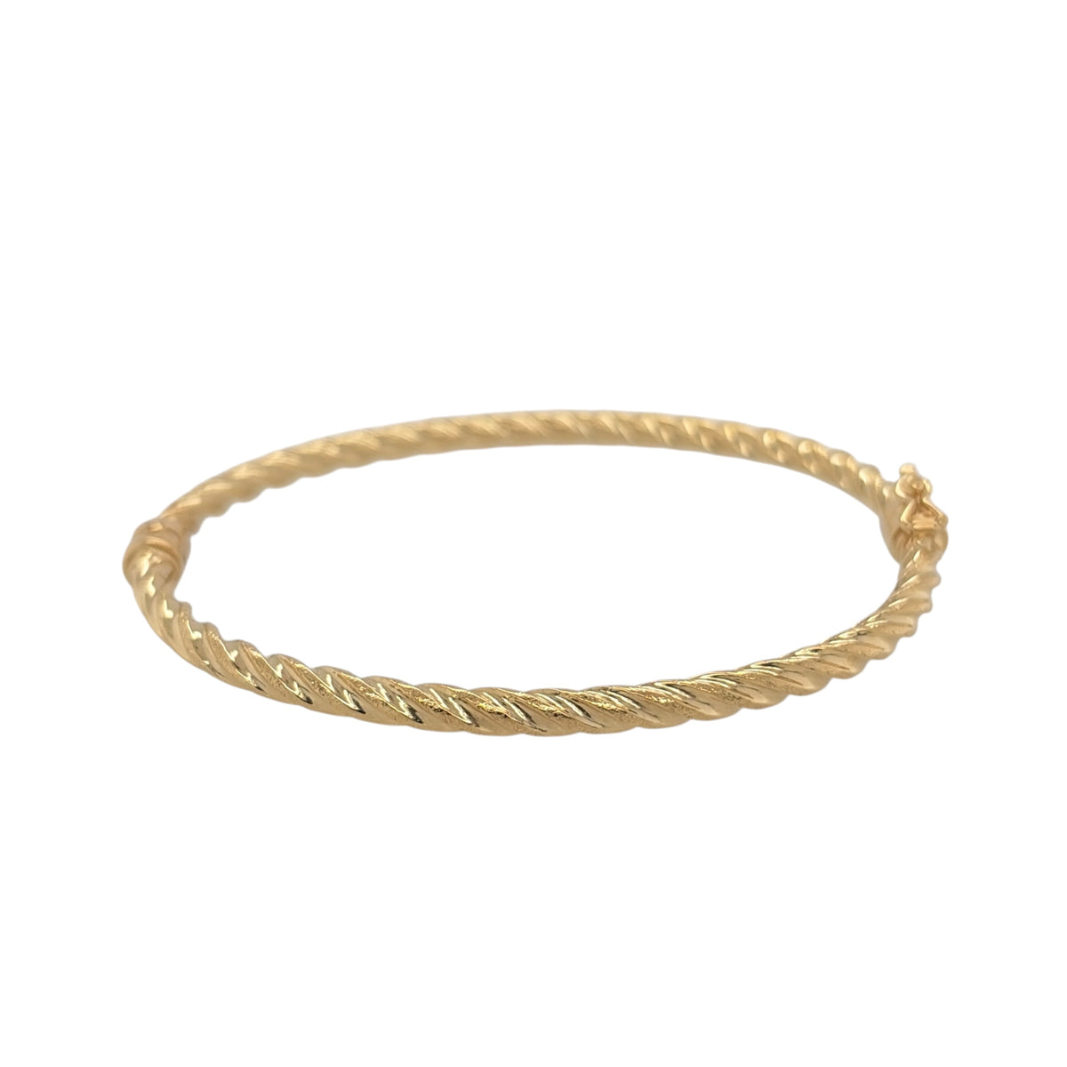 9ct Gold Twisted Hinged Bangle