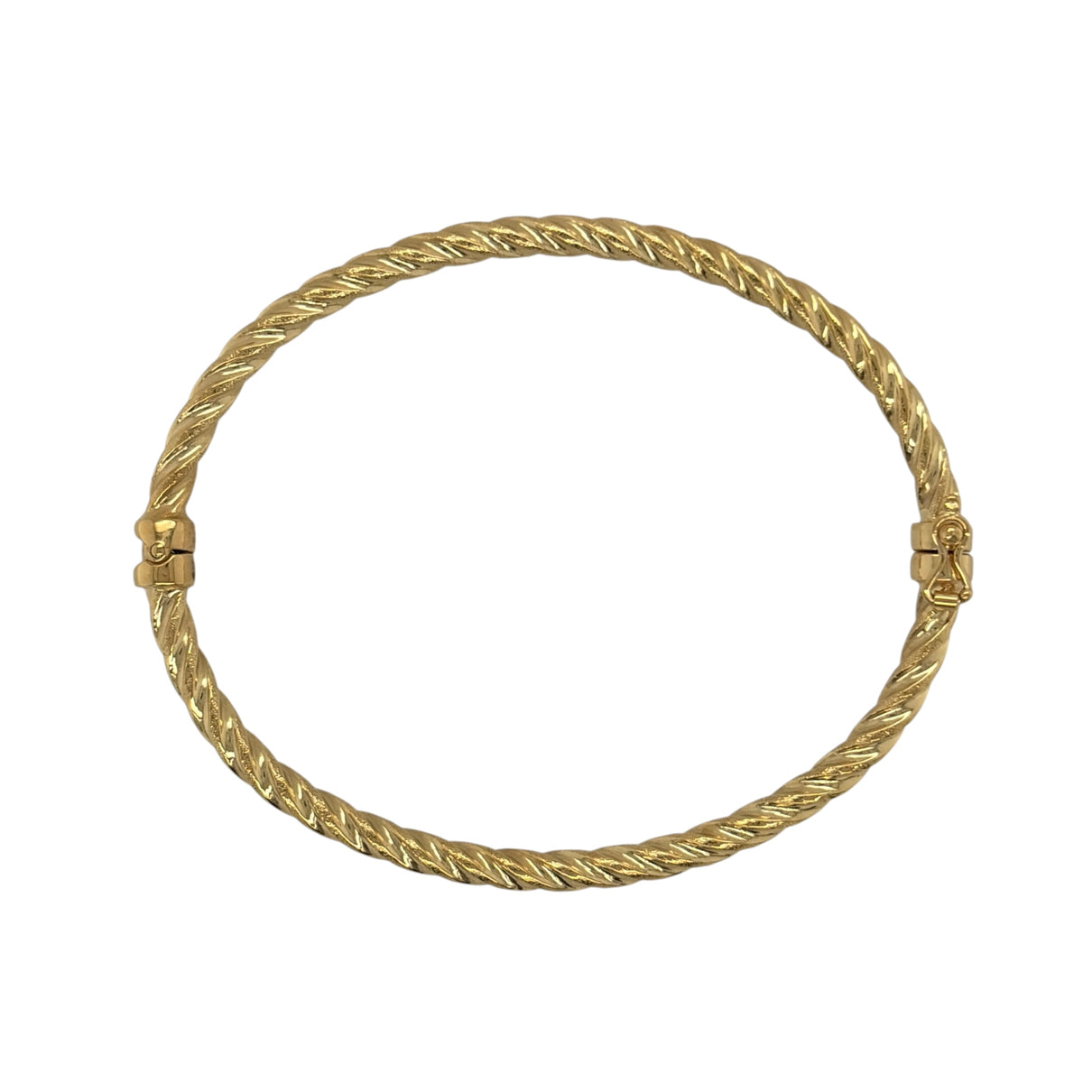 9ct Gold Twisted Hinged Bangle