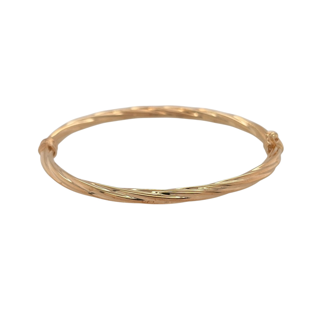 9ct Gold Twisted Hinged Bangle
