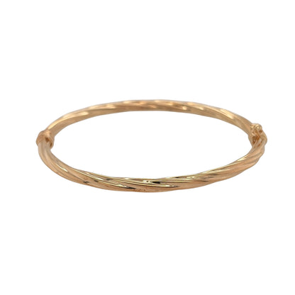 9ct Gold Twisted Hinged Bangle