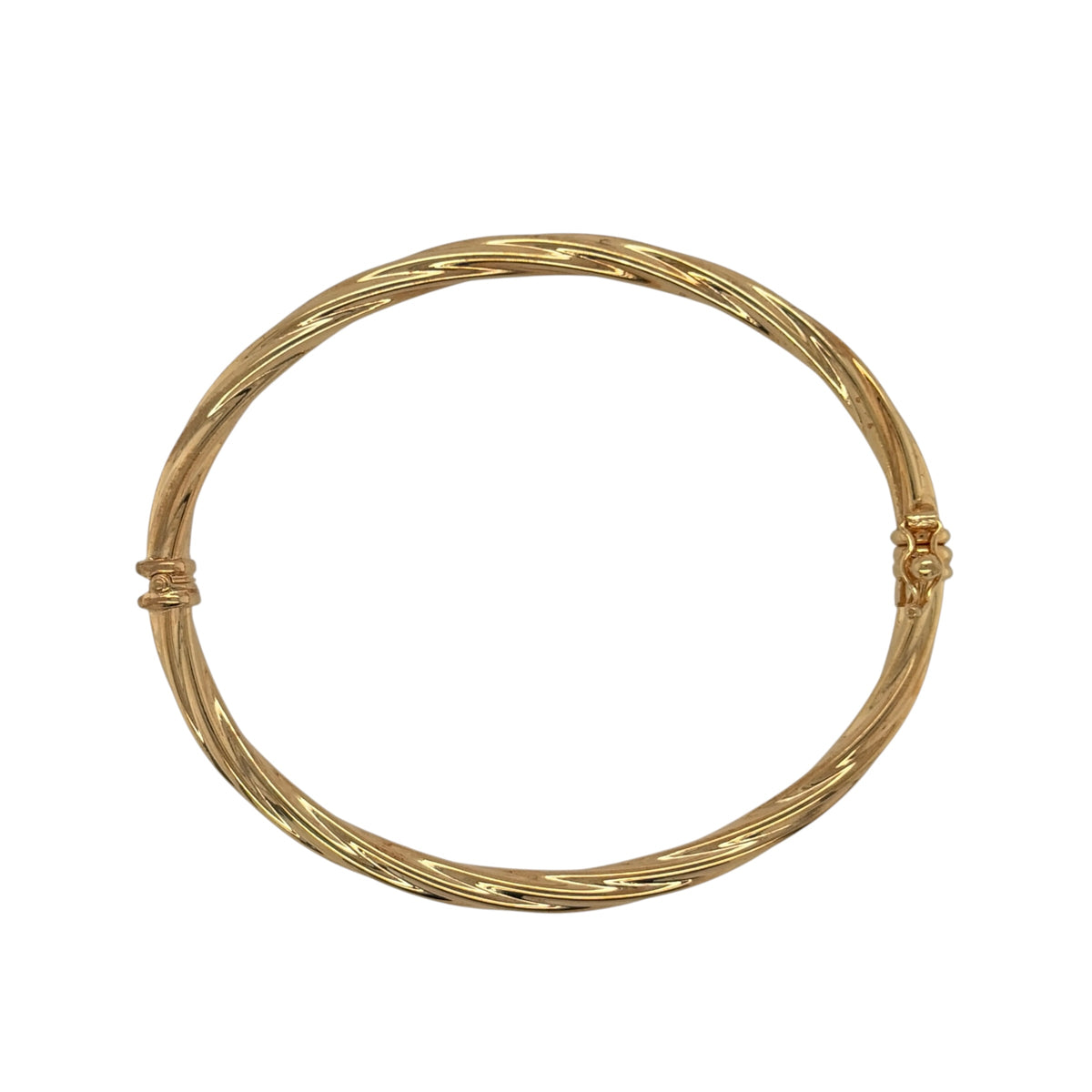 9ct Gold Twisted Hinged Bangle