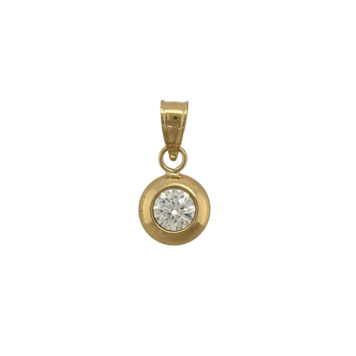 9ct Gold & Cubic Zirconia Round Pendant