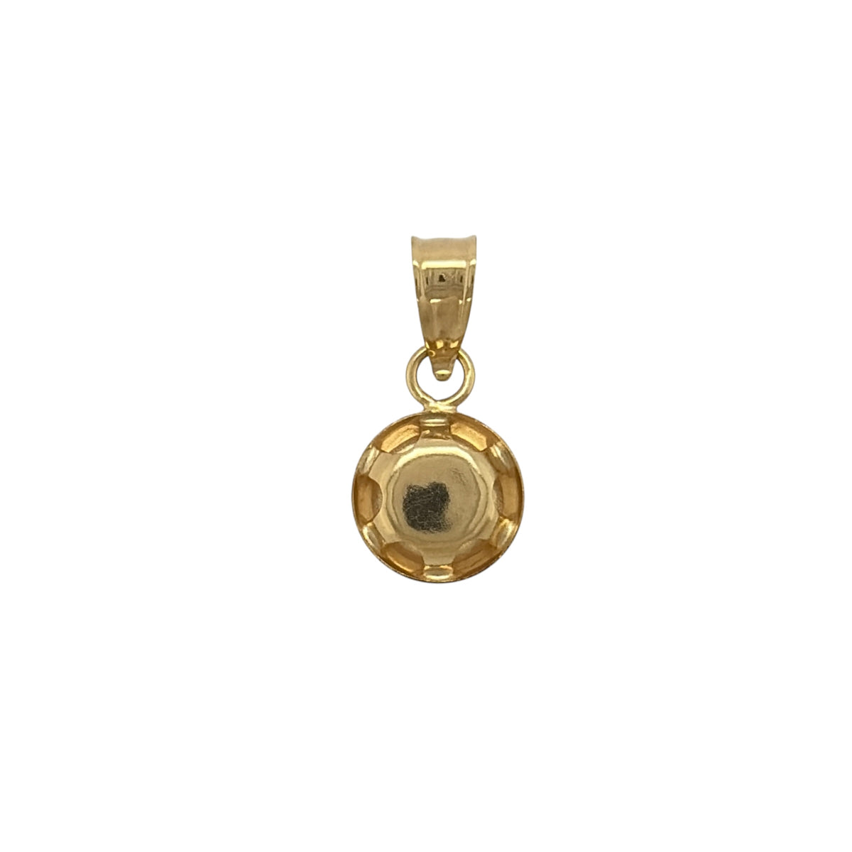New 9ct Yellow Gold &amp; Cubic Zirconia Round Solitaire Pendant with the weight 0.20 grams. The pendant is approx 1.4cm by 0.7cm including the bail