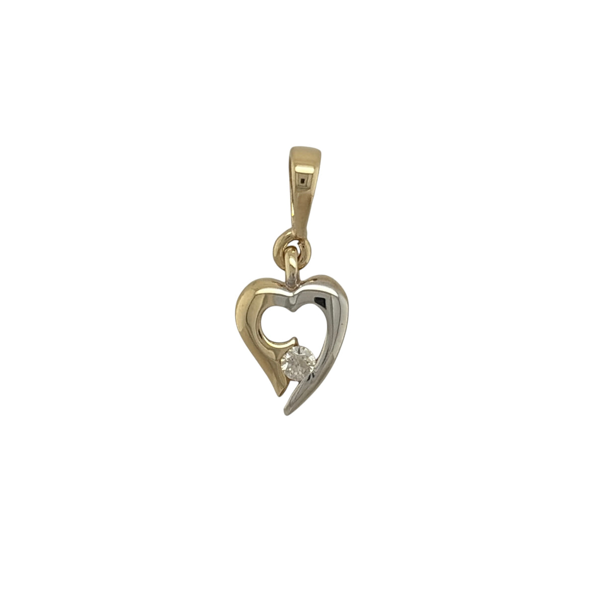 9ct Gold & Cubic Zirconia Heart Pendant