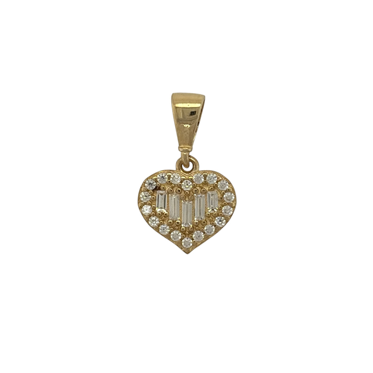 9ct Gold & Cubic Zirconia Cluster Heart Pendant