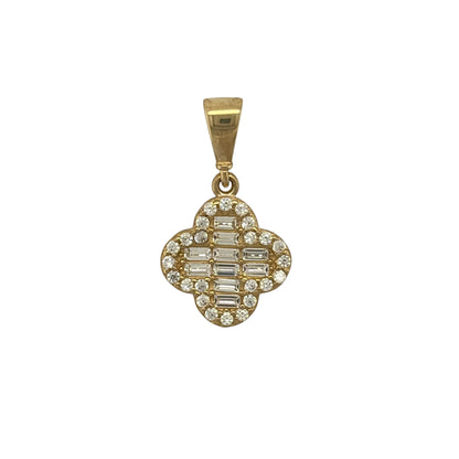 9ct Gold & Cubic Zirconia Cluster Flower Pendant