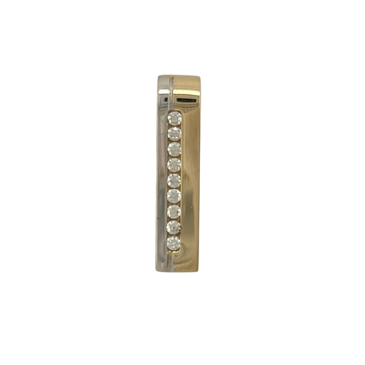 9ct Gold & Cubic Zirconia Bar Pendant