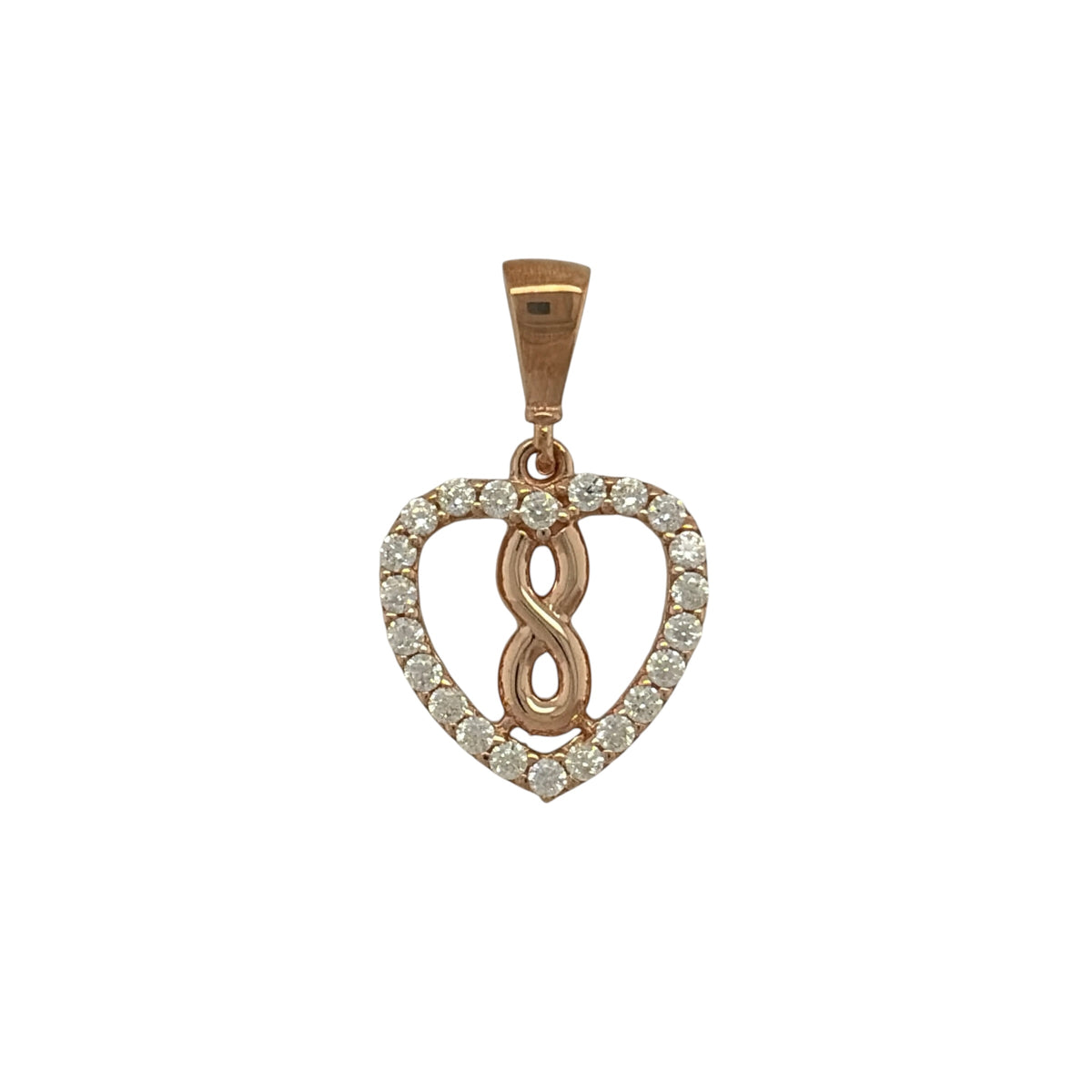 9ct Gold & Cubic Zirconia Infinity Heart Pendant
