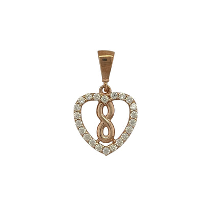 9ct Gold & Cubic Zirconia Infinity Heart Pendant
