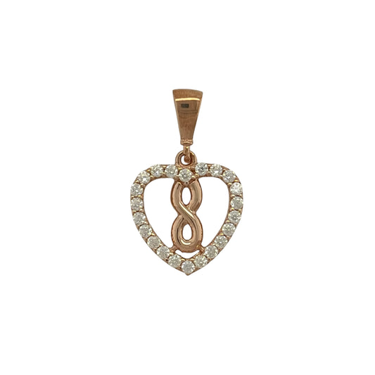 9ct Gold & Cubic Zirconia Infinity Heart Pendant