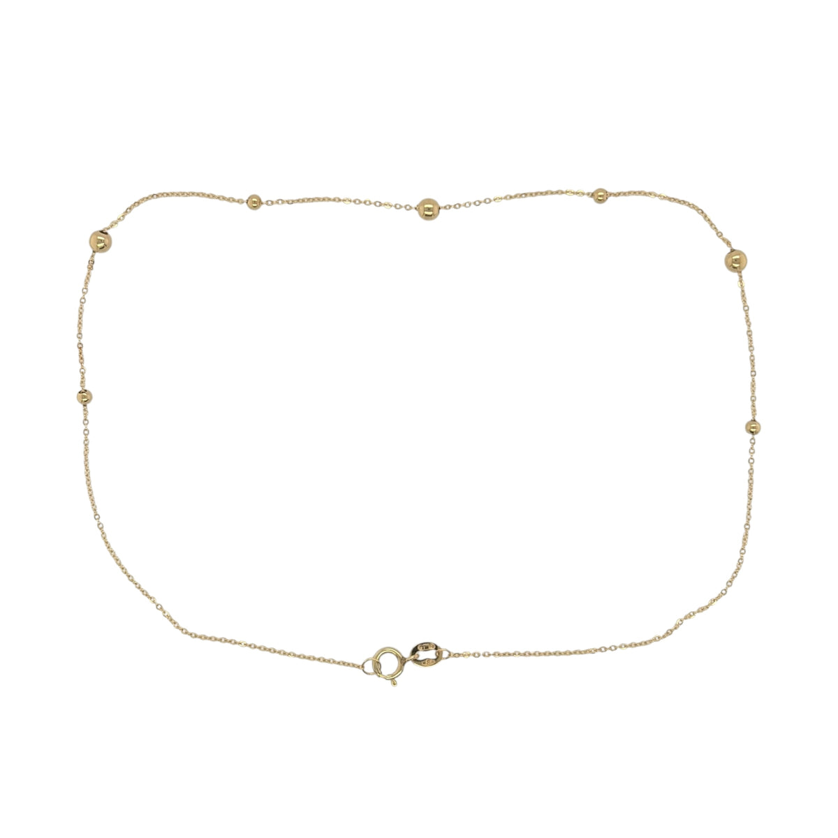 9ct Gold 10" Ball Link Anklet