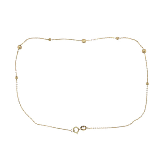9ct Gold 10" Ball Link Anklet