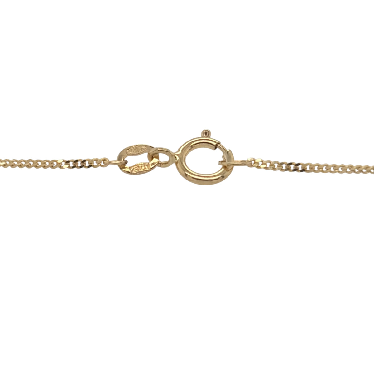 New 9ct Gold &amp; Pearl with Cube 7.5" Curb Bracelet with the weight 0.65 grams with link width 0.9mm and the cube is 3mm by 3mm