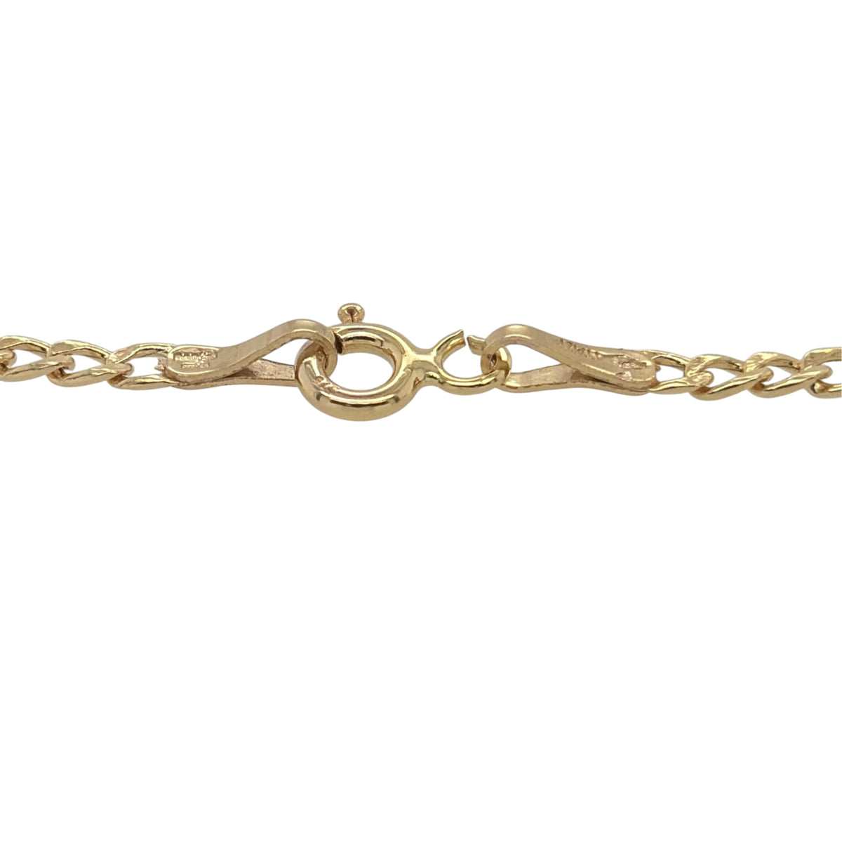 New 9ct Yellow Gold 7.5" Figaro Bracelet with the weight 0.90 grams with link width 2.7mm