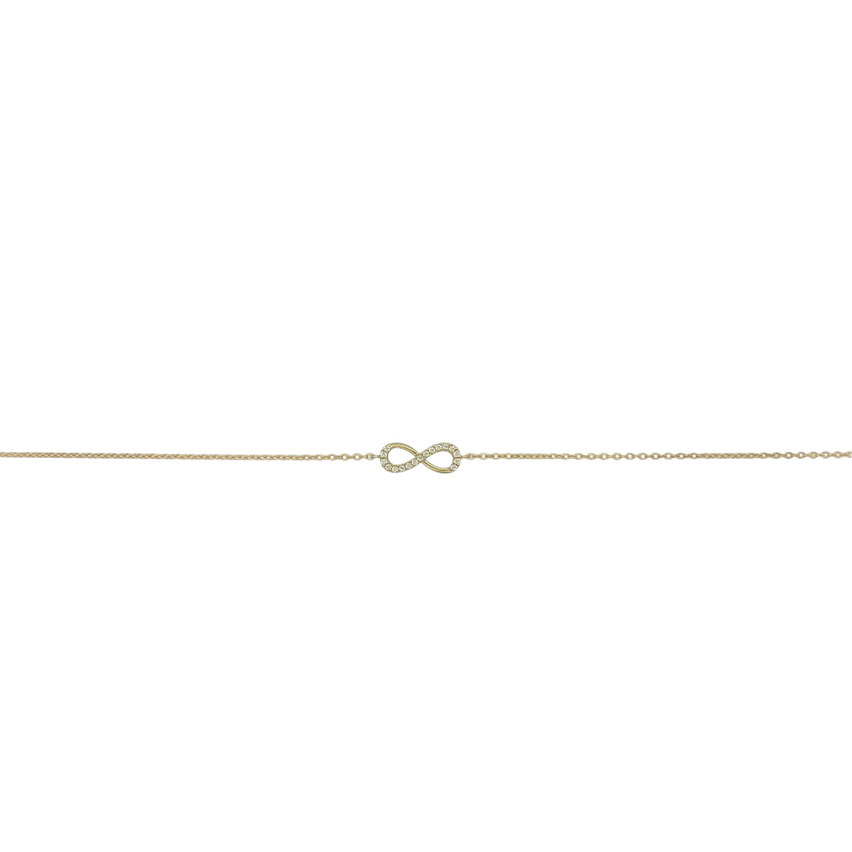 9ct Gold & Cubic Zirconia Infinity 6.5" - 7.5" Bracelet