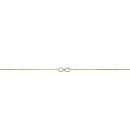 9ct Gold & Cubic Zirconia Infinity 6.5" - 7.5" Bracelet