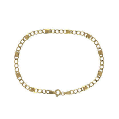9ct Gold 7.5" Bar Link Bracelet