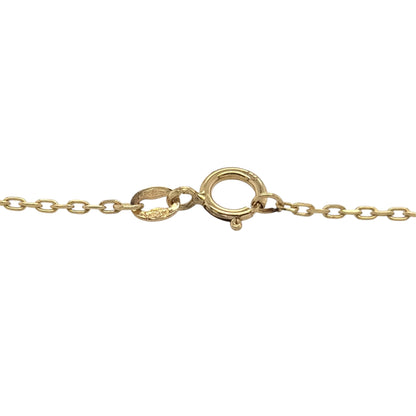 New 9ct Gold &amp; Pearl Heart 7.5" Trace Bracelet with the weight 1.25 grams with link width 0.8mm