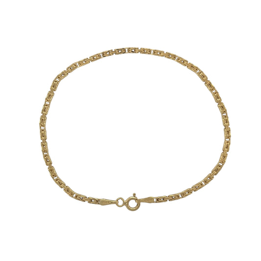 9ct Gold 7.5" Byzantine Bracelet