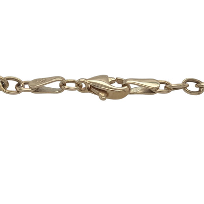 New 9ct Yellow Gold &amp; Pearl Circle Cable Link 7.5" Bracelet with the weight 2.40 grams and the circle links are 7mm wide