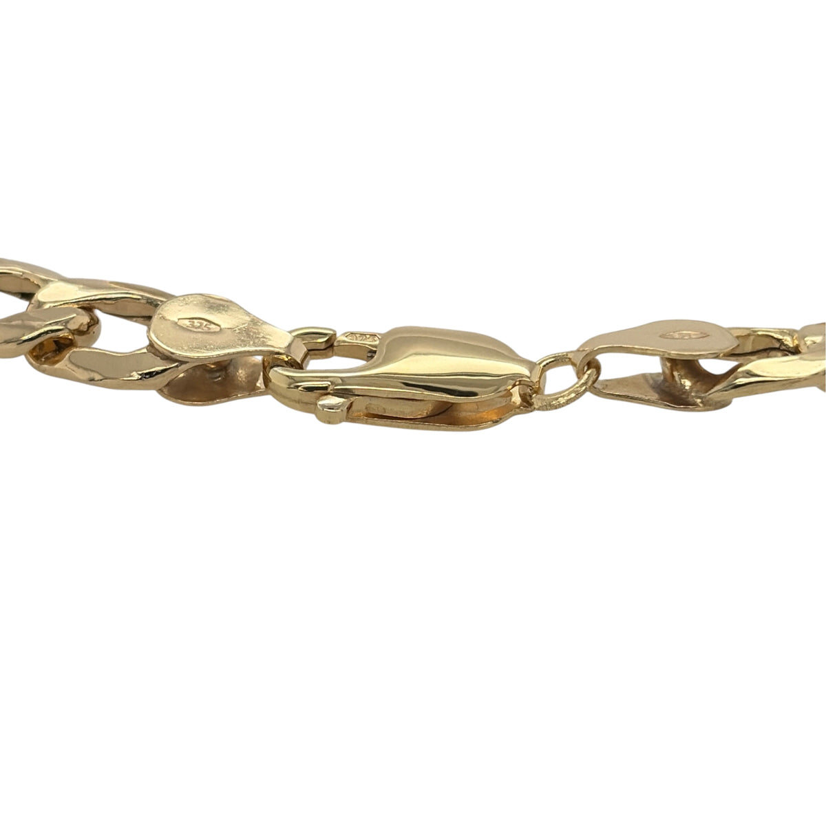 New 9ct Yellow Gold 8.5" Curb Bracelet with the weight 6.60 grams and link width 8mm
