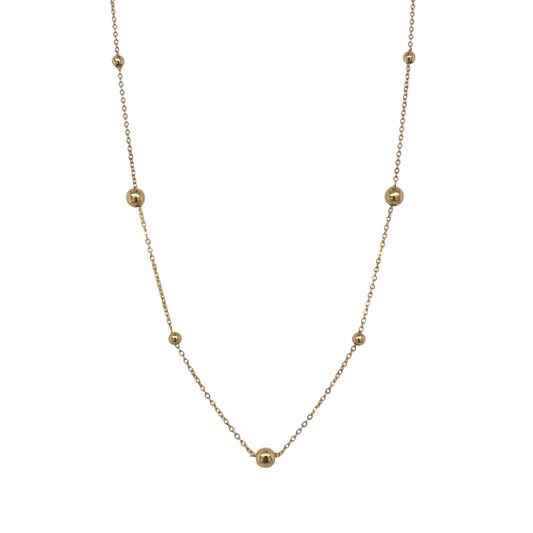 9ct Gold Ball Link 18" Necklace
